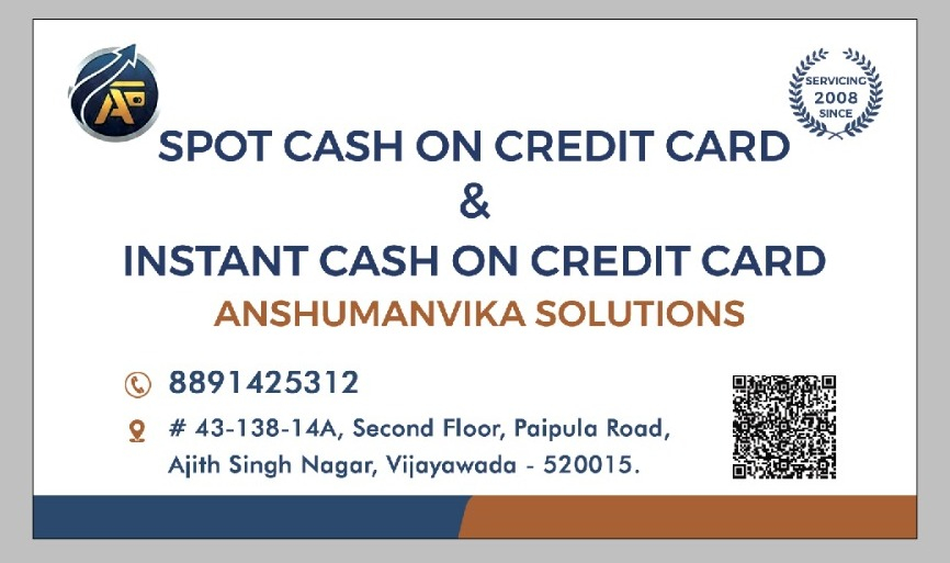 Cover photo of Spot Cash on Credit Card & Instant Cash on Credit Card – Anshumanvika Solutions